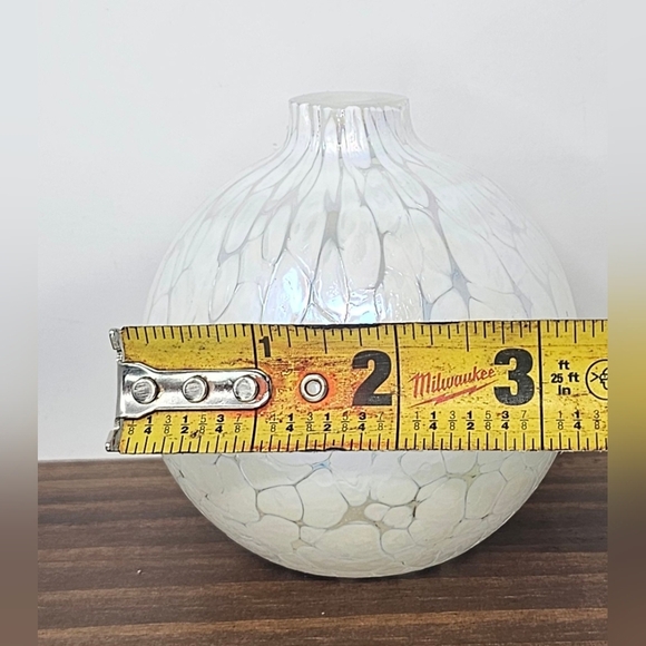 Vintage Traditions Hand Blown Glass Oil Lamp Clear White Pearl Iridescent NIB - Picture 13 of 16